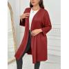 Ekouaer Women Plus Size Robe Knee Length Lightweight Bathrobe Short Kimono Robes with Pockets Maternity Robe 1X-5X(Red)