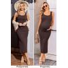 Ekouaer Women Tank Maternity Dress Sleeveless Ribbed Knit Pregnancy Dresses Round Neck Pregnant Loungewear(Brown-1)