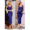 Ekouaer Women Tank Maternity Dress Sleeveless Ribbed Knit Pregnancy Dresses Round Neck Pregnant Loungewear(Deep Blue)