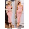 Ekouaer Women Tank Maternity Dress Sleeveless Ribbed Knit Pregnancy Dresses Round Neck Pregnant Loungewear(Dirty Pink)