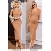 Ekouaer Women Tank Maternity Dress Sleeveless Ribbed Knit Pregnancy Dresses Round Neck Pregnant Loungewear(Khaki)