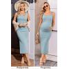 Ekouaer Women Tank Maternity Dress Sleeveless Ribbed Knit Pregnancy Dresses Round Neck Pregnant Loungewear(Light Blue)