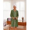 Ekouaer Women Zipper Robe Lightweight House Coat Zipper Front Short Bathrobes Soft Nightgown with Pockets S-3XL(Army Green)