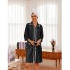 Ekouaer Women Zipper Robe Lightweight House Coat Zipper Front Short Bathrobes Soft Nightgown with Pockets S-3XL(Black)