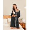 Ekouaer Women Zipper Robe Lightweight House Coat Zipper Front Short Bathrobes Soft Nightgown with Pockets S-3XL(Black)