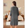 Ekouaer Women Zipper Robe Lightweight House Coat Zipper Front Short Bathrobes Soft Nightgown with Pockets S-3XL(Dark Grey)