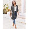 Ekouaer Women Zipper Robe Lightweight House Coat Zipper Front Short Bathrobes Soft Nightgown with Pockets S-3XL(Dark Grey)