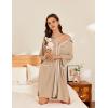 Ekouaer Women Zipper Robe Lightweight House Coat Zipper Front Short Bathrobes Soft Nightgown with Pockets S-3XL(Khaki)