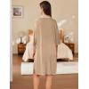 Ekouaer Women Zipper Robe Lightweight House Coat Zipper Front Short Bathrobes Soft Nightgown with Pockets S-3XL(Khaki)