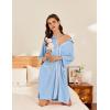 Ekouaer Women Zipper Robe Lightweight House Coat Zipper Front Short Bathrobes Soft Nightgown with Pockets S-3XL(Light Blue)