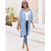 Ekouaer Women Zipper Robe Lightweight House Coat Zipper Front Short Bathrobes Soft Nightgown with Pockets S-3XL(Light Blue)