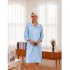Ekouaer Women Zipper Robe Lightweight House Coat Zipper Front Short Bathrobes Soft Nightgown with Pockets S-3XL(Light Blue)