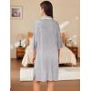 Ekouaer Women Zipper Robe Lightweight House Coat Zipper Front Short Bathrobes Soft Nightgown with Pockets S-3XL(Light Grey)