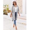 Ekouaer Women Zipper Robe Lightweight House Coat Zipper Front Short Bathrobes Soft Nightgown with Pockets S-3XL(Light Grey)