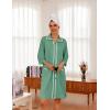Ekouaer Women Zipper Robe Lightweight House Coat Zipper Front Short Bathrobes Soft Nightgown with Pockets S-3XL(Mint Green)