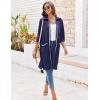 Ekouaer Women Zipper Robe Lightweight House Coat Zipper Front Short Bathrobes Soft Nightgown with Pockets S-3XL(Navy Blue)