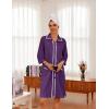 Ekouaer Women Zipper Robe Lightweight House Coat Zipper Front Short Bathrobes Soft Nightgown with Pockets S-3XL(Purple)