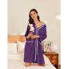 Ekouaer Women Zipper Robe Lightweight House Coat Zipper Front Short Bathrobes Soft Nightgown with Pockets S-3XL(Purple)