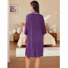 Ekouaer Women Zipper Robe Lightweight House Coat Zipper Front Short Bathrobes Soft Nightgown with Pockets S-3XL(Purple)