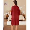 Ekouaer Women Zipper Robe Lightweight House Coat Zipper Front Short Bathrobes Soft Nightgown with Pockets S-3XL(Wine Red)