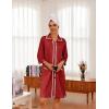 Ekouaer Women Zipper Robe Lightweight House Coat Zipper Front Short Bathrobes Soft Nightgown with Pockets S-3XL(Wine Red)