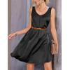 Ekouaer Women’s 2 Pack Satin Silk Nightgown Sleeveless Sleep Dress V Neck Nightshirt Soft Tank Pleated Nightdress(Black/Red)