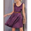 Ekouaer Women’s 2 Pack Satin Silk Nightgown Sleeveless Sleep Dress V Neck Nightshirt Soft Tank Pleated Nightdress(Purple/Black)