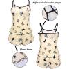 Ekouaer Womens Cami Pajama Sets 2 Piece Cute Print Pjs Soft Tank Top & Elastic Waist Shorts Camisole Lounge Set(Black Pink Butterfly)