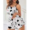 Ekouaer Womens Cami Pajama Sets 2 Piece Cute Print Pjs Soft Tank Top & Elastic Waist Shorts Camisole Lounge Set(Cow)
