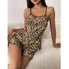 Ekouaer Womens Cami Pajama Sets 2 Piece Cute Print Pjs Soft Tank Top & Elastic Waist Shorts Camisole Lounge Set(Leopard)