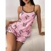 Ekouaer Womens Cami Pajama Sets 2 Piece Cute Print Pjs Soft Tank Top & Elastic Waist Shorts Camisole Lounge Set(Pink Butterfly)