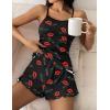 Ekouaer Womens Cami Pajama Sets 2 Piece Cute Print Pjs Soft Tank Top & Elastic Waist Shorts Camisole Lounge Set(Red Lip)