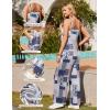 Ekouaer Womens Causal Sleeveless Jumpsuits Summer Boho Wide Leg Floral Rompers Overalls with Pockets(Grey Boho Print)