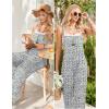 Ekouaer Womens Causal Sleeveless Jumpsuits Summer Boho Wide Leg Floral Rompers Overalls with Pockets(White Daisy Floral)