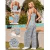 Ekouaer Womens Causal Sleeveless Jumpsuits Summer Boho Wide Leg Floral Rompers Overalls with Pockets(White Daisy Floral)