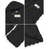 Ekouaer Womens Hooded Bathrobe Plush Short Robe Super Soft Fleece Robe Luxury Sleepwear with Pockets(A Black-jacquard)