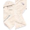 Ekouaer Womens Hooded Bathrobe Plush Short Robe Super Soft Fleece Robe Luxury Sleepwear with Pockets(A White-jacquard)