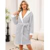 Ekouaer Womens Hooded Bathrobe Plush Short Robe Super Soft Fleece Robe Luxury Sleepwear with Pockets(B Light Grey)