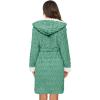 Ekouaer Womens Hooded Bathrobe Plush Short Robe Super Soft Fleece Robe Luxury Sleepwear with Pockets(Green-jacquard)