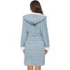 Ekouaer Womens Hooded Bathrobe Plush Short Robe Super Soft Fleece Robe Luxury Sleepwear with Pockets(Light Blue-jacquard)