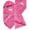 Ekouaer Womens Hooded Bathrobe Plush Short Robe Super Soft Fleece Robe Luxury Sleepwear with Pockets(Rose Red-jacquard)