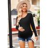 Ekouaer Womens Maternity Shirts Long Sleeve 3 Packs Pregnancy Tee Top Tunic Blouse Casual Mama Clothes S-XXL(3pcs Black / Black / Black)