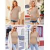 Ekouaer Womens Maternity Shirts Long Sleeve 3 Packs Pregnancy Tee Top Tunic Blouse Casual Mama Clothes S-XXL(3pcs Black / Brown / Khaki)