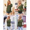 Ekouaer Womens Maternity Shirts Long Sleeve 3 Packs Pregnancy Tee Top Tunic Blouse Casual Mama Clothes S-XXL(3pcs Black / Burgundy Red / Army Green)