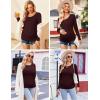 Ekouaer Womens Maternity Shirts Long Sleeve 3 Packs Pregnancy Tee Top Tunic Blouse Casual Mama Clothes S-XXL(3pcs Black / Burgundy Red / Green)
