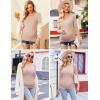 Ekouaer Womens Maternity Shirts Long Sleeve 3 Packs Pregnancy Tee Top Tunic Blouse Casual Mama Clothes S-XXL(3pcs Black / Green / Dirty Pink)