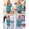 Ekouaer Womens Maternity Shirts Long Sleeve 3 Packs Pregnancy Tee Top Tunic Blouse Casual Mama Clothes S-XXL(3pcs Black / Green / Teal)
