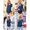 Ekouaer Womens Maternity Shirts Long Sleeve 3 Packs Pregnancy Tee Top Tunic Blouse Casual Mama Clothes S-XXL(3pcs Black / Grey / Blue)