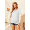 Ekouaer Womens Maternity Shirts Long Sleeve 3 Packs Pregnancy Tee Top Tunic Blouse Casual Mama Clothes S-XXL(3pcs White / White / White)