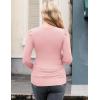 Ekouaer Women’s Maternity Shirts Long Sleeve Pregnancy Tops Basic Ribbed Knit Pregnant Blouses(Pink)